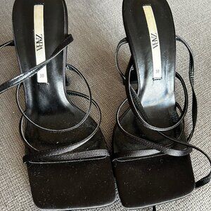 Zara Black Strappy Heels
